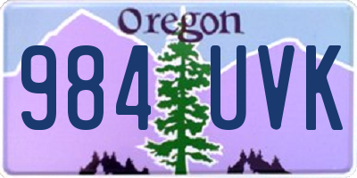 OR license plate 984UVK