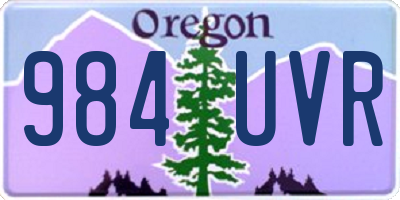 OR license plate 984UVR