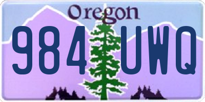 OR license plate 984UWQ