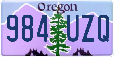 OR license plate 984UZQ