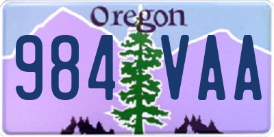 OR license plate 984VAA