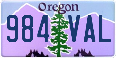 OR license plate 984VAL