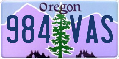 OR license plate 984VAS