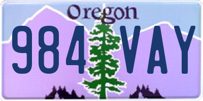 OR license plate 984VAY
