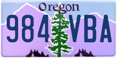 OR license plate 984VBA