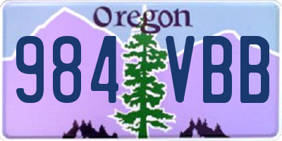 OR license plate 984VBB