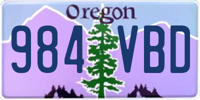 OR license plate 984VBD