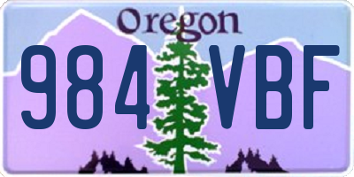 OR license plate 984VBF