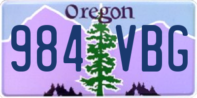 OR license plate 984VBG