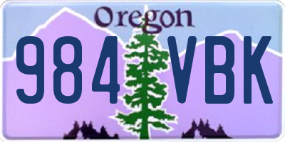 OR license plate 984VBK