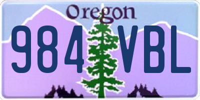 OR license plate 984VBL