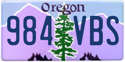 OR license plate 984VBS