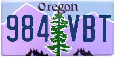 OR license plate 984VBT