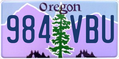 OR license plate 984VBU