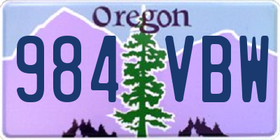 OR license plate 984VBW