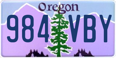 OR license plate 984VBY