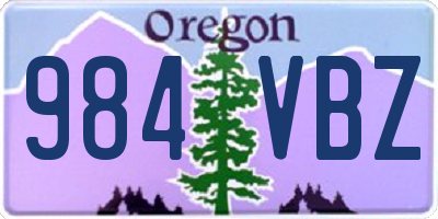OR license plate 984VBZ