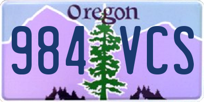 OR license plate 984VCS