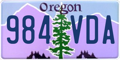OR license plate 984VDA