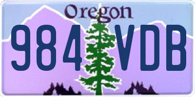 OR license plate 984VDB