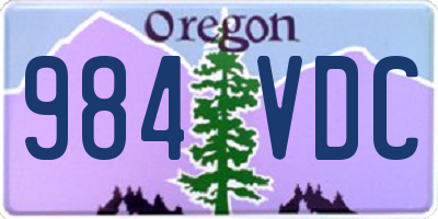 OR license plate 984VDC