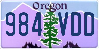 OR license plate 984VDD