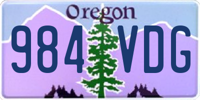 OR license plate 984VDG