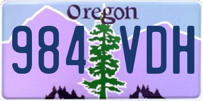 OR license plate 984VDH