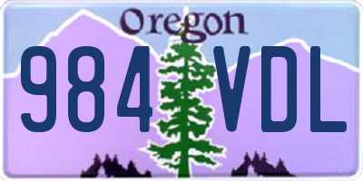 OR license plate 984VDL