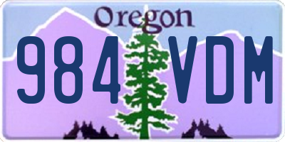 OR license plate 984VDM