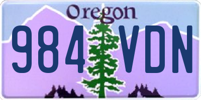 OR license plate 984VDN