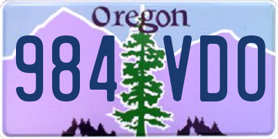 OR license plate 984VDO