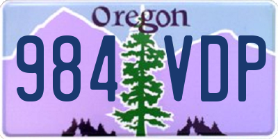 OR license plate 984VDP