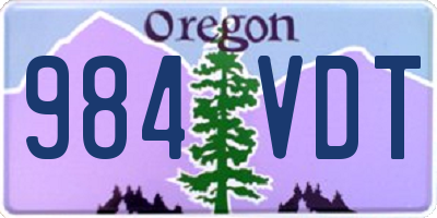 OR license plate 984VDT