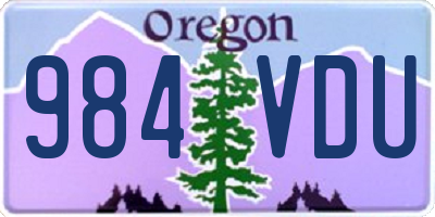 OR license plate 984VDU