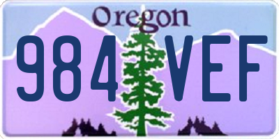 OR license plate 984VEF