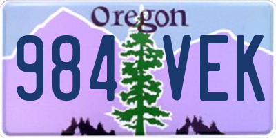 OR license plate 984VEK