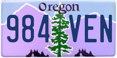 OR license plate 984VEN