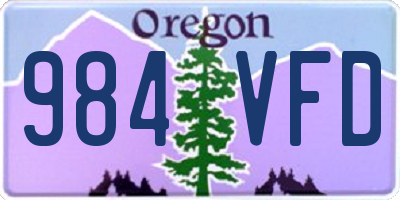 OR license plate 984VFD