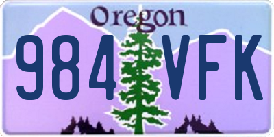 OR license plate 984VFK