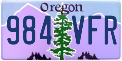 OR license plate 984VFR