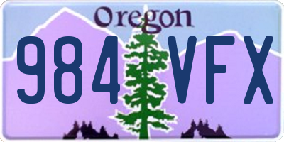 OR license plate 984VFX
