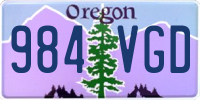 OR license plate 984VGD