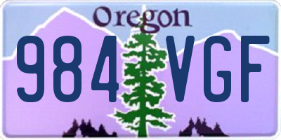 OR license plate 984VGF