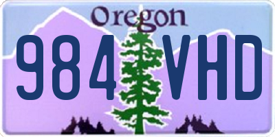 OR license plate 984VHD