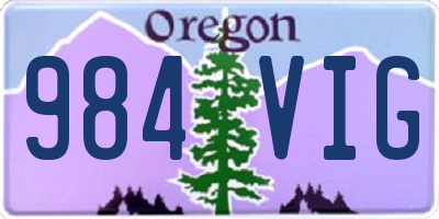 OR license plate 984VIG