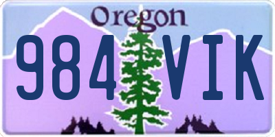 OR license plate 984VIK
