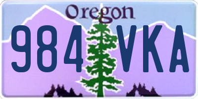 OR license plate 984VKA