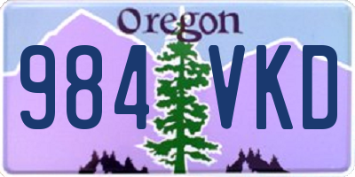 OR license plate 984VKD