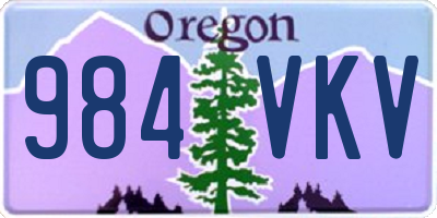 OR license plate 984VKV